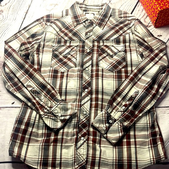 BKE 2pc slim fit pearl snap mens med - Picture 8 of 15